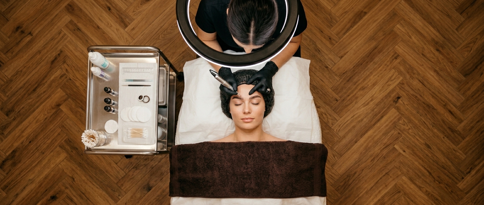 Cristina trabajando en cabina